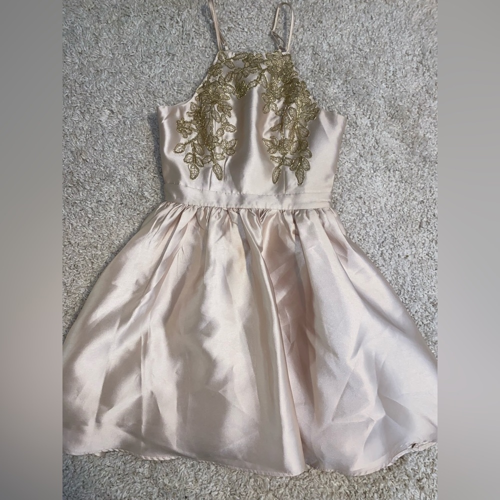 gold dress